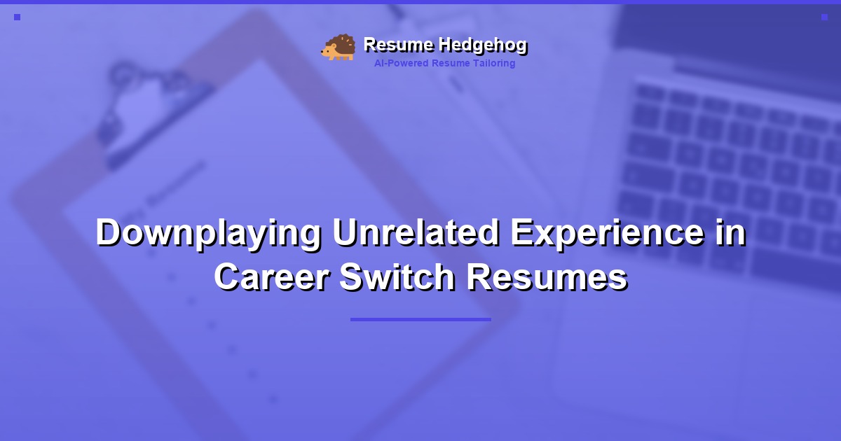 Downplaying Unrelated Experience in Career Switch Resumes
