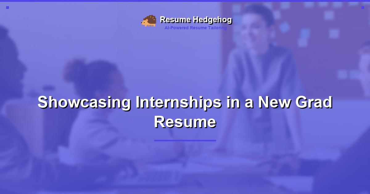 Showcasing Internships in a New Grad Resume